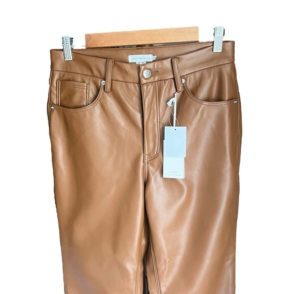 Good American - NWT Better Than Leather Good Icon in Burnt Caramel002 Sz 8 - Picture 5 of 12